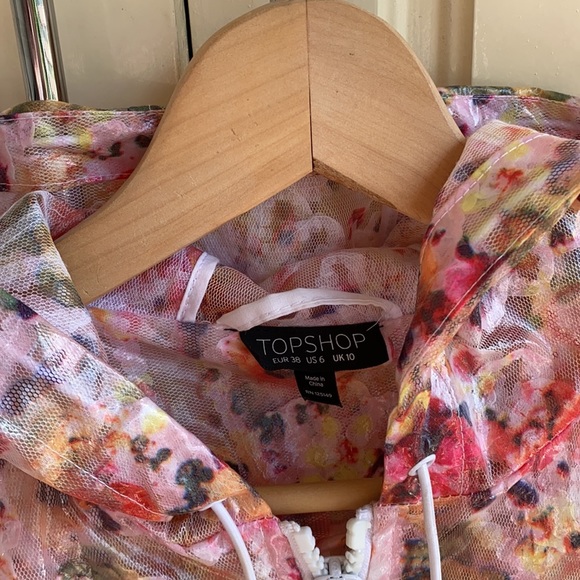 TopShop Floral Rain Jacket - Picture 2 of 4
